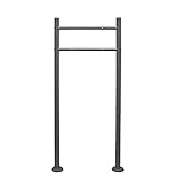 Wiltec Briefkasten Ständer Anthrazit 1200 x 500 mm, Standfuß für Postkasten Briefkästen Mailbox, Briefkastenständer aus Stahl für Standbriefkasten