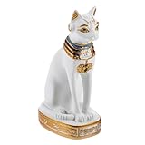 VICASKY Ägyptische Katzenfigur Hochwertigem Harz Dekoratives Ornament für Zuhause Büro und Handgefertigte Statue Katzengöttin und Langlebig