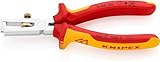 KNIPEX Abisolierzange mit Öffnungsfeder, universal isoliert mit Mehrkomponenten-Hüllen, VDE-geprüft verchromt 160 mm 11 06 160