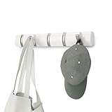 Umbra Flip 5 Garderobenhaken – Moderne, Schlichte und Platzsparende Garderobenleiste mit 5 Beweglichen Haken für Jacken, Mäntel, Schals, Handtaschen und Mehr, Weiss