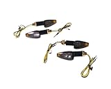2EXTREME 4x LED Mini Blinker für Motorrad, Quad, Roller & Moped: E-Geprüft, 12V Spannung, M10 Gewinde, Rauchglas, stilvolles Schwarz, 85mm Gesamtlänge - Technik & Design vereint