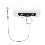 HOARLICN Elektrospeicher Warmwasserspeicher, Elektrischer Tank-Wassererhitzer 220V 2000W Durchlauferhitzer mit Handbrause und Schlauch Horizontal Boiler 25–75 °C für Badezimmer, Friseursalons