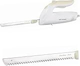 bmf-versand Elektrisches Messer 150 Watt - elektrisches Messer für Fleisch spülmaschinenfest - Doppelklingen Messer elektrisch - elektronisches Messer Profi mit Pflegetuch - Edelstahl Elektromesser