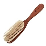 SIDCO Haarbürste Birnbaumholz weiche Naturborsten Naturhaarbürste Holzbürste 8 reihig braun