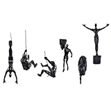 XYQXYQ Kletterer-Skulptur, 6 Stück, moderne dekorative Wandkunst, männliche Skulptur, kreative Rostkletterkunst, dekorative Heim-Skulptur