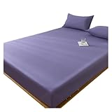 Bettschutz unterlage wasserdicht Wasserdichter Matratzenbezug, Spannbettlaken mit Gummiband, Rutschfester Matratzenschoner for Einzel-, Doppel-, Queen-Size- und Kingsize-Betten(Purple,120x200x30cm)