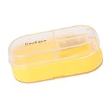 Omabeta Medizin-Cutter-Splitter, Mehrzweck-Schnellschnitt, kleine Pillen-Splitter-Tasche für Vitamin-Tabletten für die Reise für Zuhause für kleine Pillen(Gelb)