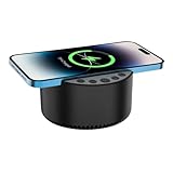laxreheye Ladestation mit Lautsprecher, kabelloses Ladepad, 15 W für Telefon | Geräuschmaschine, weiß, für Geschäftsreisen, Büro, Arbeitszimmer, Reisen, Party, Camping, Hotel