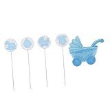 CIMAXIC 5st Kuchenfahnen Dekoration Braut Party Kuchenverzierung Dessert-cupcake-topper Essbar Geburtstag Cupcake Schwimmbad Desserteinsatz Topper Plüsch Lebensmitteldekor Harz Blue