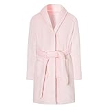 Umeyda Bademantel für Mädchen, Schalkragen, flauschiger Fleece-Bademantel mit Gürtel und Taschen, für Kinder und Jungen, 2–15 Jahre, Helles Rosa, 5 Jahre