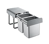 EKOTECH Einbau Abfallsammler 2x16 Liter grau ab 40er Schrankbreite Mülleimer