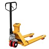 Schwerlast-Palettenwagenheber mit Präzisionswaage, industrieller Edelstahl-Gabelstapler, 2993 kg Kapazität, Handhubwagen für Lager und Logistik (67,8 x 158 x 120,9 cm)