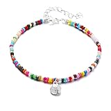 KHZen Verstellbare Perlen Fußkettchen Strandknöchel Armband Bunte Perlen Fußkräfte Süßes Frauen Mädchen Fuß Schmuck Afrikaner Für Frauen Männer