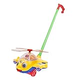 Perfeclan Schiebespielzeug, Lernhubschrauber, Handschiebespielzeug, Handschiebeflugzeug, Autospielzeug für Kinder, Kleinkinder, Geschenke, Flugzeug