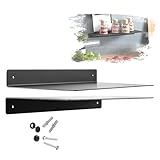 SOTECH Design Wandregal Hover-III 350 x 130 x 30 mm schwarz, Wandmontage, Wandboard inkl. Befestigungsset für Bad Küche oder Wohnzimmer