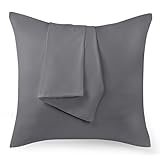 Utopia Bedding - Kissenbezug 80x80 2er Set - Kopfkissenbezug 80 x 80 aus 100% gebürsteter Mikrofaser mit Umschlagverschluss - Falten-, verblassen- und schmutzabweisende Kissenbezüge 80x80 - Grau