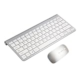 Hoement Wireless Tastatur Und Set Ultrathin Kabellose Tastatur Mit Touchpad Für Home Office QWERTZ Layout Ideal Für Tablet Und PC Ohne Batterien