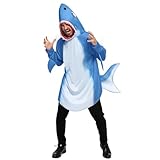 Spooktacular Creations Herren Hai-Kostüm für Halloween-Kostümparty für Erwachsene, Hai-Outfits, Tier-Mottoparty, Cosplay-Party(Blau, S)