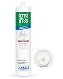 OTTOSEAL S 100 Premium-Sanitär-Silikon 300ml C8687 matt weiss – Sicher gegen Schimmel & Ideal für Bad, Küche & Wohnbereich – Hervorragend Glätt- & Modellierbar