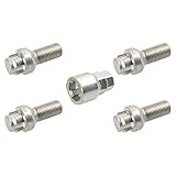 febi bilstein 27056 1 Satz Radschrauben abschließbar M14x1,5x27 SW19mm Kugelbund, silber