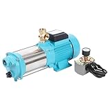 Gartenpumpe Selbstansaugend Kreiselpumpe mit Druckschalter 1300W Zentrifugalpumpe 4000L/h Förderleistung, Edelstahlimpeller, mit Manometer und Druckschalter