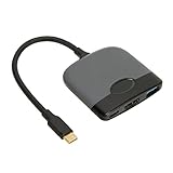 Typ C zu HD Multimedia-Schnittstellenadapter, Stabiler, effizienter Plug-and-Play-AV-Multiport-Konverter 3 in 1 Ultra HD für Monitor