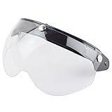 Akemaio Universal-3-Snap Retro Helmvisier Winddichtes Sonnenschutz halbes Gesichts-Motorrad-Sturzhelme Visier Winddichtes Sonnenschutz Half Face Visier