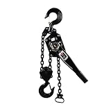 Robuste manuelle Handwinde, 0,8–3,2 Tonnen, 1,5–3 m Ratschenzug für Anhänger und Boot, Hebekran, Kettenhebel, Hebebühne (schwarz)