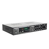 Audio Leistungsverstärker, 600W Stereo Receiver mit Fernsteuerung, 5-Kanal HiFi-Vollverstärker, SD, USB, RCA, AUX, 5.0 Bluetooth, für Karaoke, Heimkino