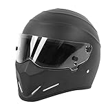 Motocross-Helm, Hochklappbares Vollgesichts-Doppelvisier aus Mattschwarzem Antibeschlag-Glasfaserglas für ATV Street Bike Scooter, Ausgestattet mit Doppelter Sonnenblende, Klar