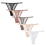 Yolev 5er-Pack Tanga Damen Spitze Tangas Unterhosen Sexy Hohl Unterwäsche Frauen Spitzen Bikini Tanga Set String Tief T-Back Atmungsaktive Spitzenstrings Höschen Dessous für Damen (Größe M)