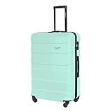 BARRENS Großer Koffer Zwillingsrollen Hardcase Reisekoffer Koffer Trolleys Hartschale Rollkoffer Groß mit 4x360° Grad Rollen Hartschalenkoffer Airline-kompatibel Hartschalenkoffer XXL Reise (Minze)