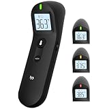 Fieberthermometer Kontaktlos für Baby und Erwachsene, Digitales Stirnthermometer Infrarot-thermometer mit Sofortiger, Genauer Ablesung, Fieberalarm,schwarz