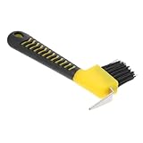 HYTROVE Hufkratzer mit Pinsel für Pferdepflege Langlebiger Hufpickel aus Rostfreiem Material Ergonomischer für Tägliche Hufpflege und Pferdehufe