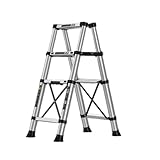 Teleskop-Verlängerungsleiter aus Aluminium, tragbare, leichte Dachbodenleiter, faltbar, höhenverstellbar, for den Zugang for Haus(1.2+1.2 Meters)