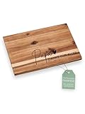 ABENTEUERNAH Frühstücksbrett Akazie personalisiert, Frühstücksbrettchen mit Wunschnamen, Geschenk für Mann und Frau, Papa Mama Grillmeister, Barbeque Geschenke Vater (Papa Danke)