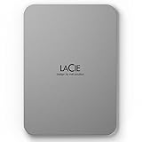 LaCie Mobile Drive Moon 5TB tragbare externe Festplatte, 2.5 Zoll, Mac & PC, silber, inkl. Data Rescue Service, Modellnr.: STLP5000400