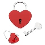 Herz Vorhängeschloss mit Schlüssel, Liebesschloss, Liebesschloss Herz Mini Schlüsselschloss für Liebhaber, Hochzeit, Valentinstag, Jubiläum, Reisen, Tagebuch