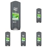 Dove, Dove Men+Care Duschgel für Herren, 3-in-1, feuchtigkeitsspendend, für Körper, Gesicht und Haare, mit MicroMoisture-Technologie, spendet 24 Stunden Feuchtigkeit, 250 ml (Packung mit 5)
