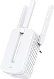Mercusys MW300RE WLAN-Verstärker-Repeater, 2.4GHz WLAN bis zu 300Mbps, 3 x Externe Antennen, LED-Lichtsignal, MIMO-Technologie, WPS-Taste, Wandmontage