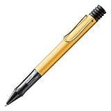 LAMY 1235509 AL-star Kugelschreiber 299 – Kuli aus Aluminium in der Farbe Gold/Schwarz mit ergonomischem Griff und transparentem Griffstück – Mit Großraummine – Strichbreite M