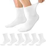 ELUTONG Diabetiker Socken Herren 6 Paar Sockens Ohne Gummibund Herren Komfortbunud Baumwoll Socken für Diabetiker 43-47