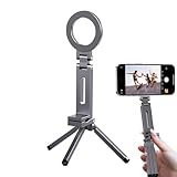 Magnetisches Stativ – Mini-Stativ aus Aluminium | Tragbare und faltbare Schwenkhalterung mit Clip für Handy, Smartphone, Fitnessstudio zu Hause, Training
