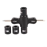 M5 Quad-Schraubenschlüssel-Set mit Metall-Schnellspanner-Werkzeug, 1,5 mm und 2 mm Sechskantschraubendreher, verbesserte Wege-Lagerbuchse kompatibel mit RC und FPV-Rennmotor