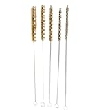 LOFOTU Reinigungsbürsten-Set aus Messing-Rohren, 5-teilig, Messing-Drahtbürsten mit langem Griff, für verschiedene Bohrungsgrößen 6, 15 mm