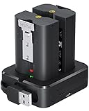 2 Batterien Und Ladestation für Ring Video Doorbell, 3.65V 6040mAh Akku kompatibel mit Video Doorbell 2/3/3+/4, Spotlight Cam Battery, Stick Up Cam(2/3Gen)