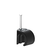 Temolink Kabelschellen, 50 Stück Nagelschellen, 14-20 mm, 304 Edelstahl, Kabelmanagement für Telefon und Ethernetkabel, Stromkabel, Rohr, Schwarz