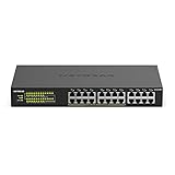 NETGEAR GS324P 24 Port Gigabit Ethernet LAN PoE Switch (mit 16x PoE+ 190W, Plug-and-Play Netzwerk Switch, Desktop oder 19 Zoll Rack-Montage, energieeffizient, robustes Metallgehäuse), schwarz