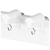 KLEMMFLEX 1 Paar Fensterhaken weiss, stabil, verstellbar, ohne Bohren, zur Aufhängung von Fensterdeko und Bambusrollo/Bambusrolle am PVC-Fenster oder der PVC-Balkontür