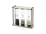 Bredemeijer silberner Tea-Timer aus Edelstahl - kleine 3-fache Tee Sanduhren für 2,3 und 5 Minuten Ziehzeit